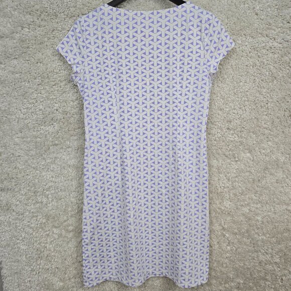 J McLaughlin Catalina Dress XL Purple Geometric Stretch Mini Pocket Travel Ready - Picture 8 of 13